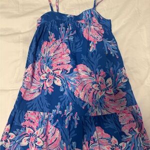 Lilly Pulitzer Blue and Pink Sleeveless Sundress